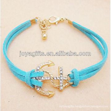 Fashion Leather anchor bracelet